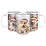 Christmas Akita 15oz Mug