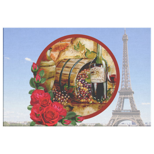 France Vintage Wine Canvas
