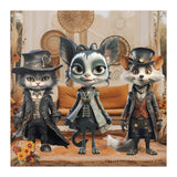 Ready To Party Cats 12x12 Poster