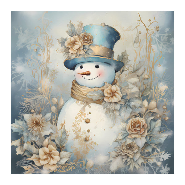 Snowman Blue 12x12 Poster