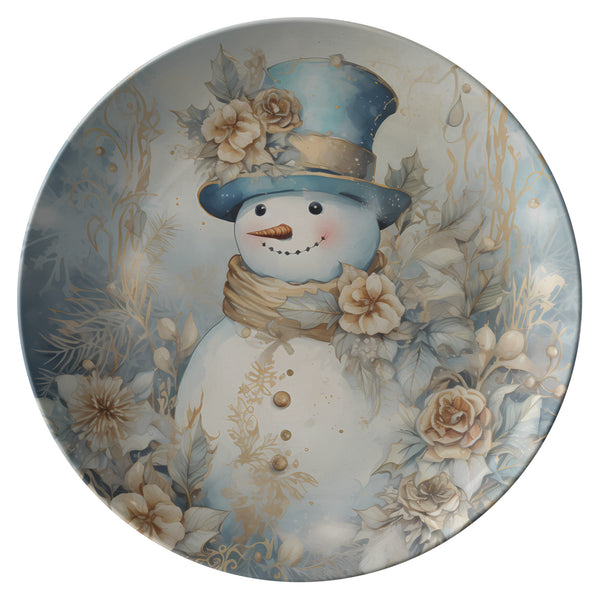 Snowman Blue Plate