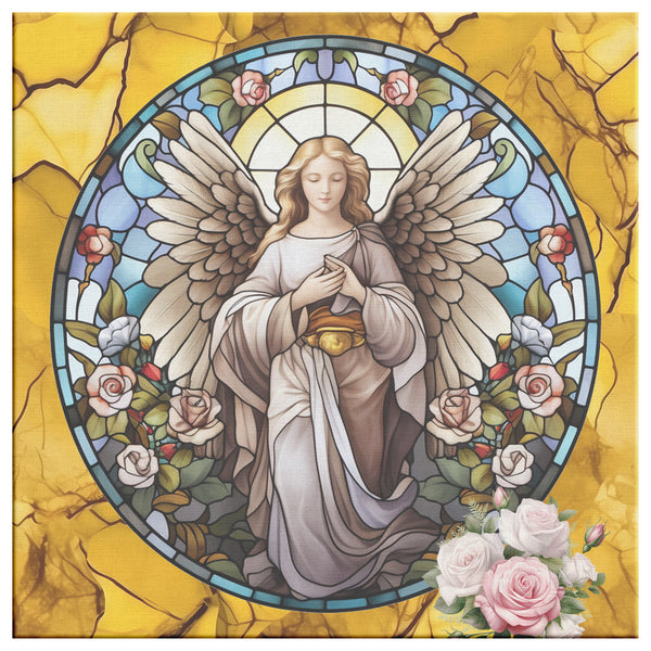 Stained Angel Square Canvas