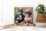 Cat Tea Time 12x12 Poster