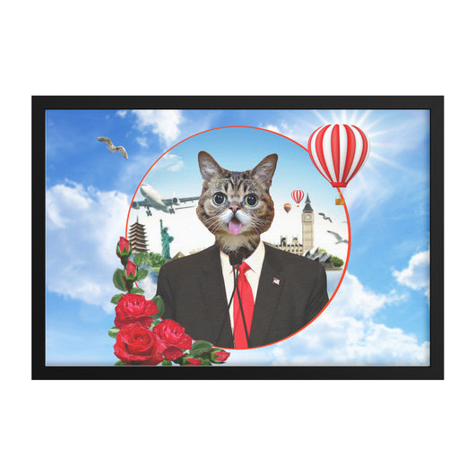 Cheerio Cat Framed Art Print