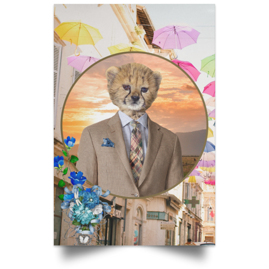Chester Cheetah Satin Portrait Poster